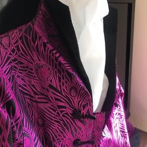 100% Silk Scarlet Peony Chinese Jacket